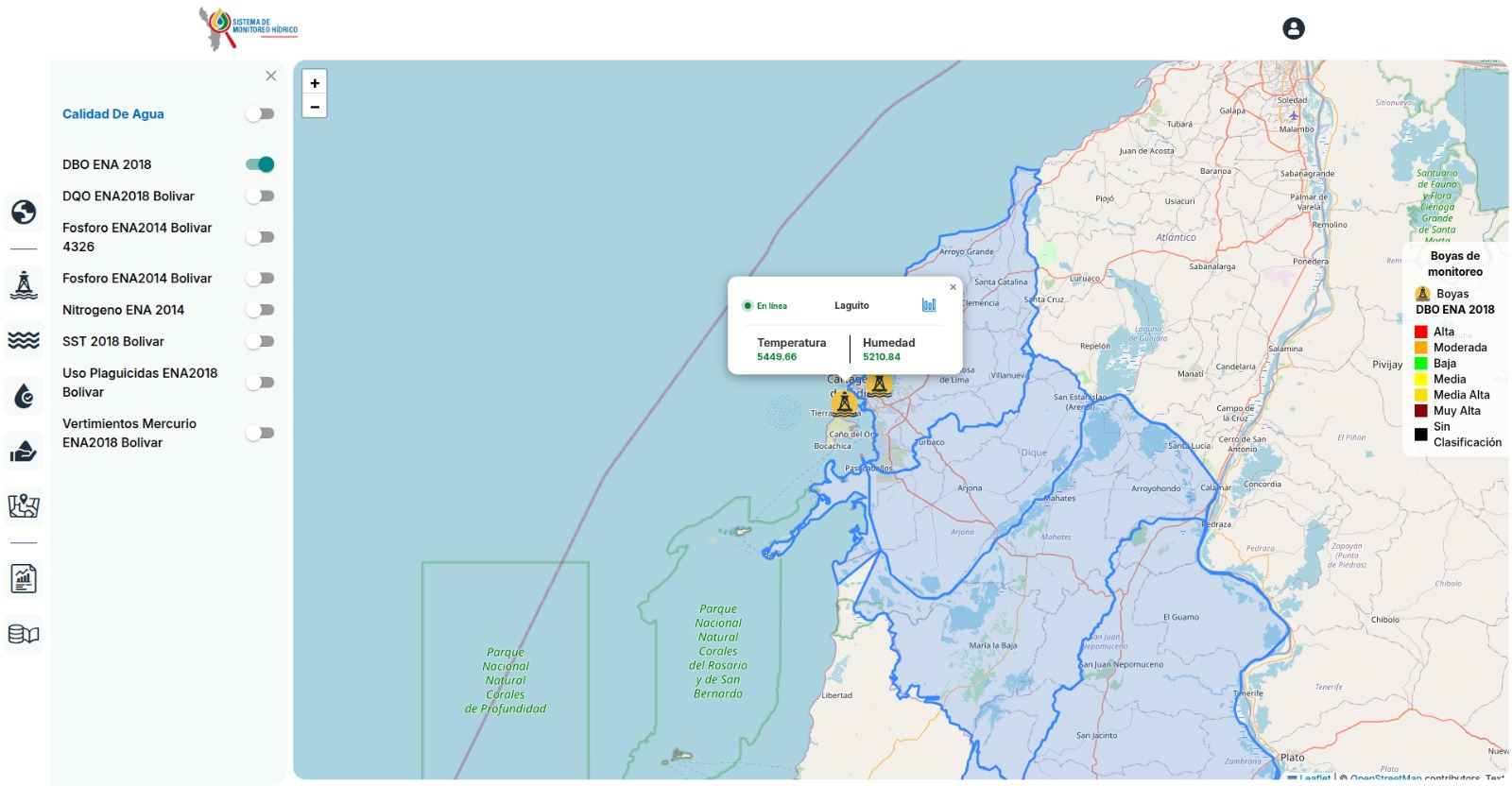 Mapa georreferenciado del geovisor